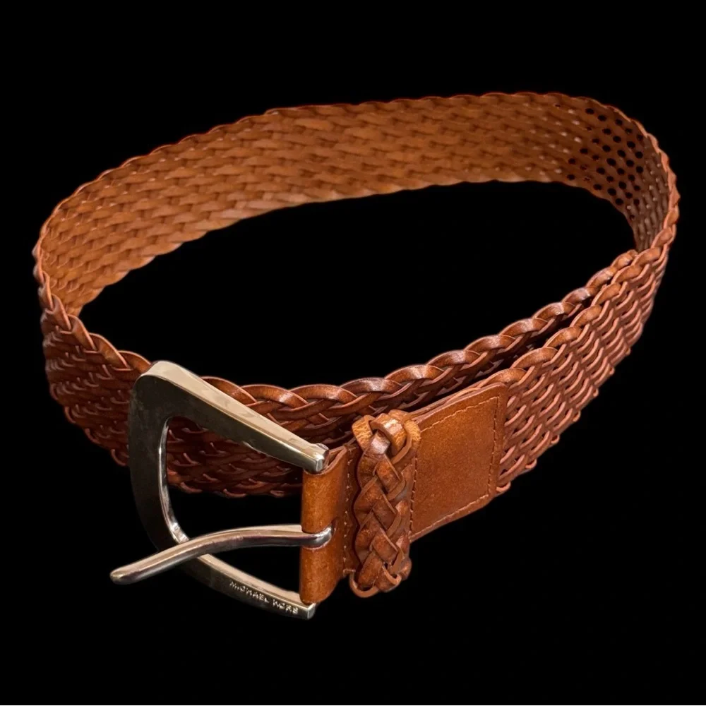 Michael Kors Women's Braided Leather Belt - Brown size small